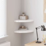 vidaXL Rafturi de perete, 2 buc., alb extralucios, 35x35x3,8 cm, MDF 323908