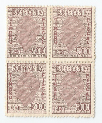 *Romania, lot 503 fiscale generale, Mihai efigia pe fond ghilosat, 1946, NG foto