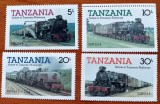 TANZANIA-''TRENURI-locomotive cu abur'--Seria de 4v.--MNH-.Nestampilat-vezi-Scan