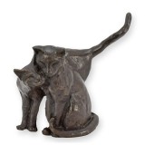 Doua pisici imbratisate-statueta din bronz masiv TBA-164, Animale