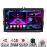 Navigatie auto VW Skoda Seat Edotec 9 inch 4+64GB CarPlay Android Auto