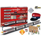 Trenulet electric calatori Cercanias RENFE 451 metalic, cu lumina si sapca conductor tren, Pequetren