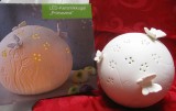 LAMPA GLOB CERAMICA CU LEDURI GERMANIA MODEL PRIMAVERA DECOR CU FLUTURI IN RELIEF