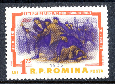 1963 LP554 30 de ani de la luptele muncitorilor ceferisti si petrolisti MNH foto