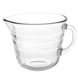 Latiera gradata Pufo din sticla, pentru spumare lapte, cappuccino, tip ulcior barista cu maner, 500 ml