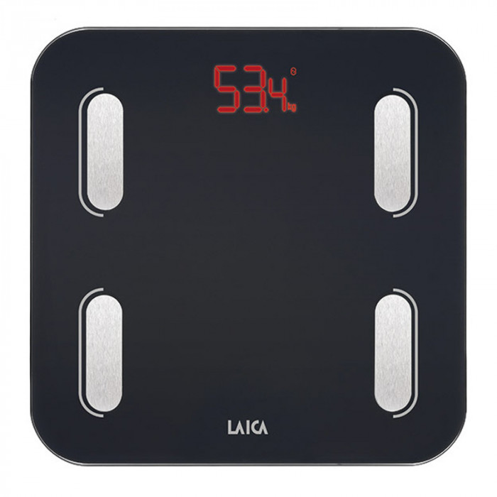 Cantar corporal Smart Body Composition Laica, 180 kg, ecran LED, Negru