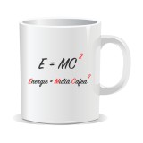 Cana alba personalizata pentru cafea, E=MC2, INOVATIX&reg;. 330 ml