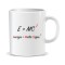 Cana alba personalizata pentru cafea, E=MC2, INOVATIX&reg;. 330 ml