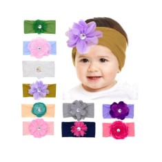 Bentita lata cu floare aplicata (Marime Disponibila: 0-12 luni, Culoare: Bleu)