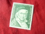 Serie 1 valoare RFG 1955 - Personalitati - Gauss