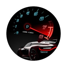 Covor pentru scaun gaming SPACER, protectie parchet, cauciuc si material textil, 1200 x 3mm, rotund, SPEED 46501475 &amp;quot;SPFP-SPEED-120&amp;quot; foto
