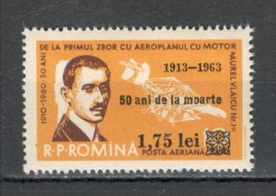 Romania.1963 Posta aeriana:50 ani moarte A.Vlaicu-supr. YR.295 foto