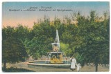1590 - BRASOV, Park, Fountain, Romania - old postcard, CEBSOR - used - 1918