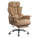 Scaun directorial OFF413, piele ecologica, robust, cadru metalic, mecanism a-sincron, role gumate, 150 kg