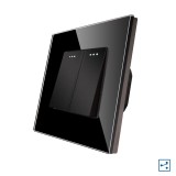 Intrerupator Dublu Cap Scara Mecanic LUXION cu Rama din Sticla SmartElectro IntelligentHouse