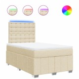 Cumpara ieftin Pat continental cu saltea, crem, 120x190 cm, textil