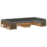 vidaXL Seturi de canapele cu pernă 11 pcs Lemn Solid de Acacia 3383920