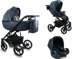 Carucior copii 3 in 1, reversibil, complet accesorizat, 0-36 luni, Bexa Air Dark Blue foto