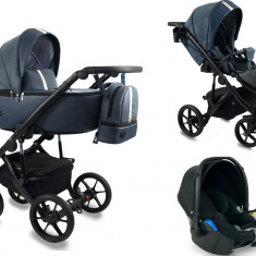 Carucior copii 3 in 1, reversibil, complet accesorizat, 0-36 luni, Bexa Air Dark Blue
