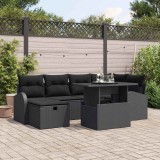 vidaXL Set de canapele pentru grădină cu pernă 7 pcs Negru Rattan poli 3359760