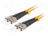 Patch cord fibră optică LANBERG OM2 ST/UPC 15m LSZH portocaliu duplex multimod