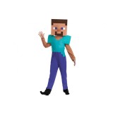 Costum carnaval Steve Minecraft pentru copii, marime S (4 - 6 ani)