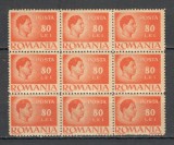 Romania.1945/47 Regele Mihai I-EROARE 80 LE bloc 9 hartie gri XR.140