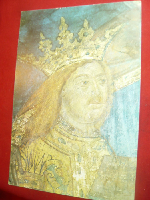 Ilustrata - Portretul lui Stefan cel Mare - Fresca Voronet , anii &#039;70