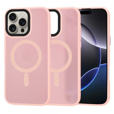 Husa MagSafe pentru Apple iPhone 16 Pro Max, Techsuit, HaloFrost, Roz foto