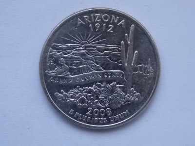QUARTER DOLLAR 2008 USA-COMEMORATIVA-ARIZONA foto