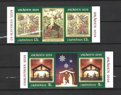 ROMANIA 2024 - CRACIUN, 2 VALORI + VINIETA, MNH - LP 2495 foto