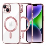 Husa premium iPhone 14 Plus Techsuit Luxury Crystal MagSafe, roz