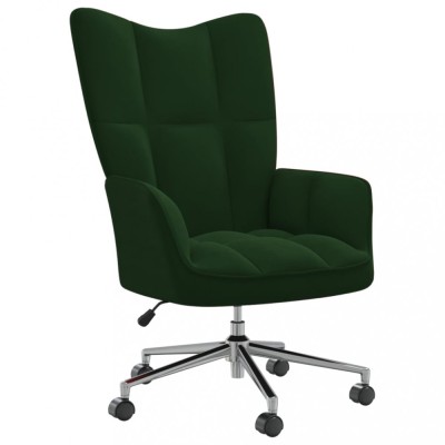 Gossi scaun de relaxare, verde inchis, catifea foto