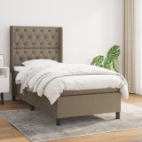vidaXL Pat box spring cu saltea, gri taupe, 80x200 cm, textil 3131629