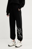 Karl Lagerfeld pantaloni de trening culoarea negru, cu imprimeu, A3W10009