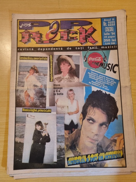 vox pop rock iulie 1994-loredana groza,interviu madonna,prince,angela similea