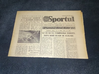 ZIARUL SPORTUL 18 IUNIE 1984 EURO 1984 ROMANIA RFG foto