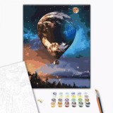 Pictura pe numere - Balon catre stele, 40x50 cm | Brushme