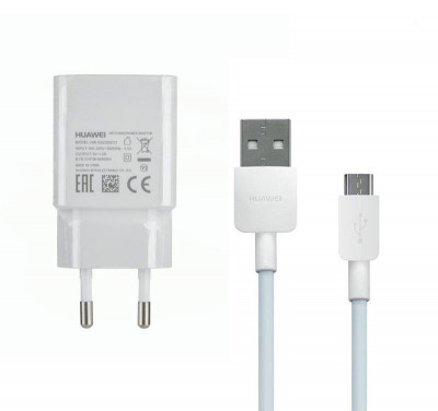 Incarcator Huawei HW-050200E01 2A + Cable USB To Micro USB LX0857, White, OEM, LXT foto