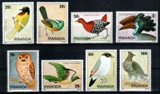 Ruanda Rwanda 1980, Mi #1019-1026 A**, fauna, pasari, MNH, cota 10 &euro;!