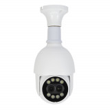 Cumpara ieftin Camera supraveghere video wireles PNI IP215 Dual Lens 2MP + 2MP, 8 LED-uri IR si cu lumina alba, soclu E27