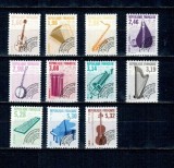 Franta 1992 - Instrumente muzicale, uzuale preobliterate, serie neuzata, bine cotate