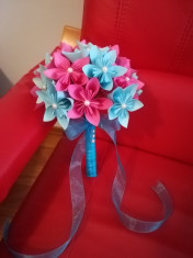 Buchet Flori din hartie (Kusudama-Origami) foto