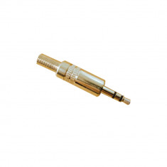 Conector-Mufa JACK 3.5 metal (tata) AUDIO -cu lipire fir central pe surub foto