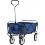 Carucior de gradina, pliabil, Chomik, albastru, max 70 kg, 116x54x90 cm