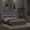 Gossi cadru de pat cu tablie si led, stejar sonoma, 160x200 cm