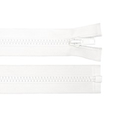 Fermoar plastic detasabil Crisalida, lungime 85 cm, Alb
