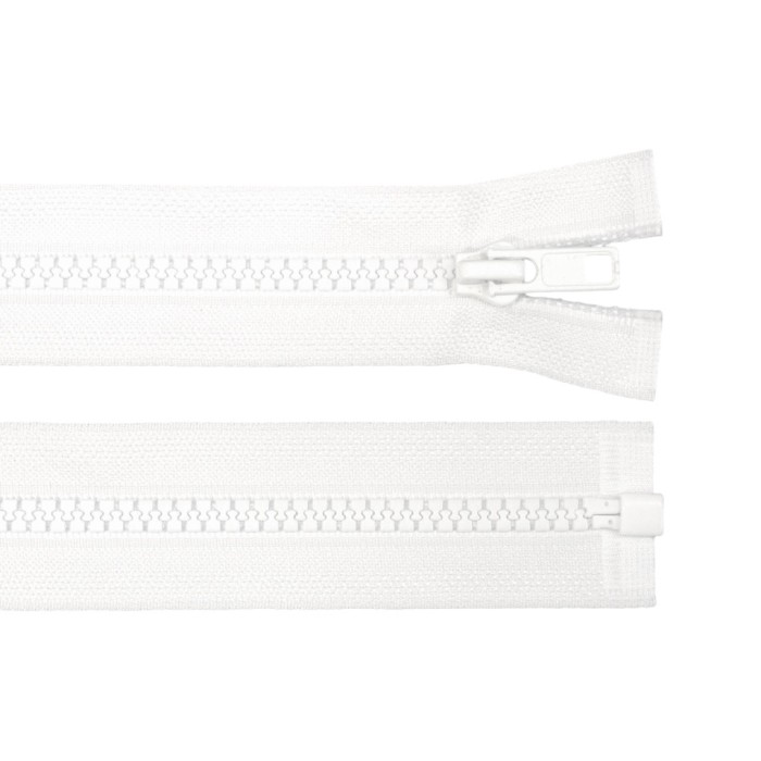 Fermoar plastic detasabil Crisalida, lungime 85 cm, Alb