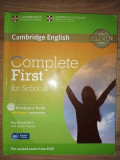 Complete First for Schools Student&#039;s Book cu CD in stare buna 50 pagini completata pe alocuri