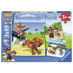 PUZZLE PATRULA CATELUSILOR MODEL 3, 3x49 PIESE